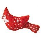 Felt Snowflake Cardinal Ornament - Red