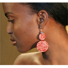 Kalamkari Spiral Earrings - India
