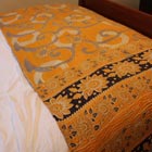 Kantha Blanket - Golden Floral Swirls