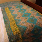 Kantha Throw - Aqua Zig Zag