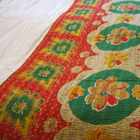 One-of-a-Kind Kantha Throw - Radiant Floral Stripe