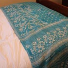 Kantha Throw - Turquoise Floral