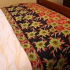 Vintage Sari Throw - Lime Floral Check