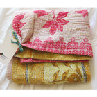 One-of-a-Kind Kantha Blanket - Lime Pink Fiesta