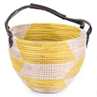 Yellow Herringbone Garden Basket