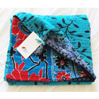 Vintage Kantha Throw - Waves of Turquoise